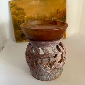 ⚜✨🎇Soapstone  2 Tea Light Holders Handmade Stone Candle Stand for Living Room